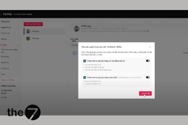 Thêm tài khoản lấy mã QR