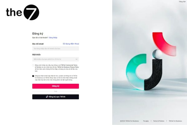 Đăng ký tài khoản Business TikTok