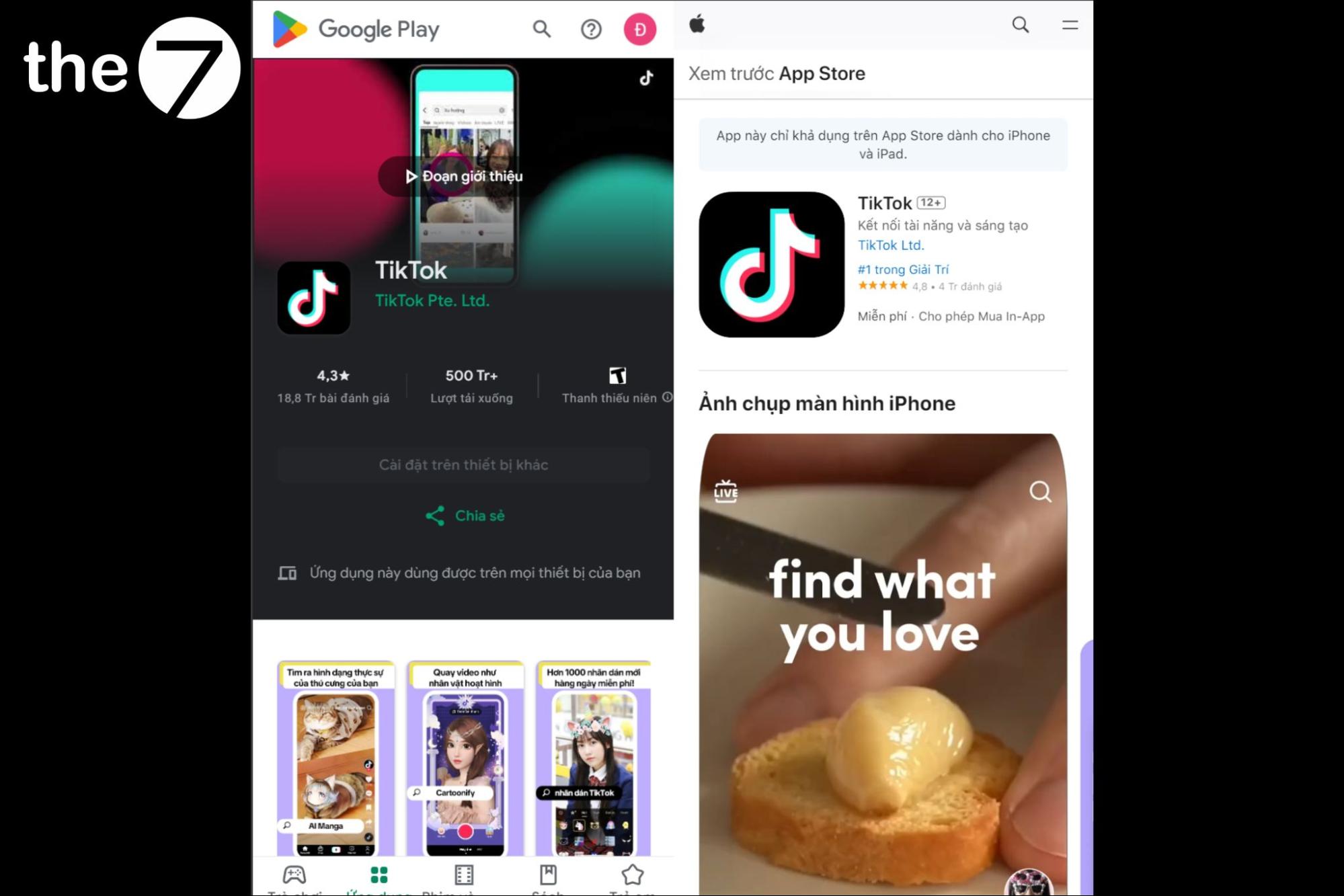 Truy cập vào CH PLAY hoặc App Store để tải TikTok