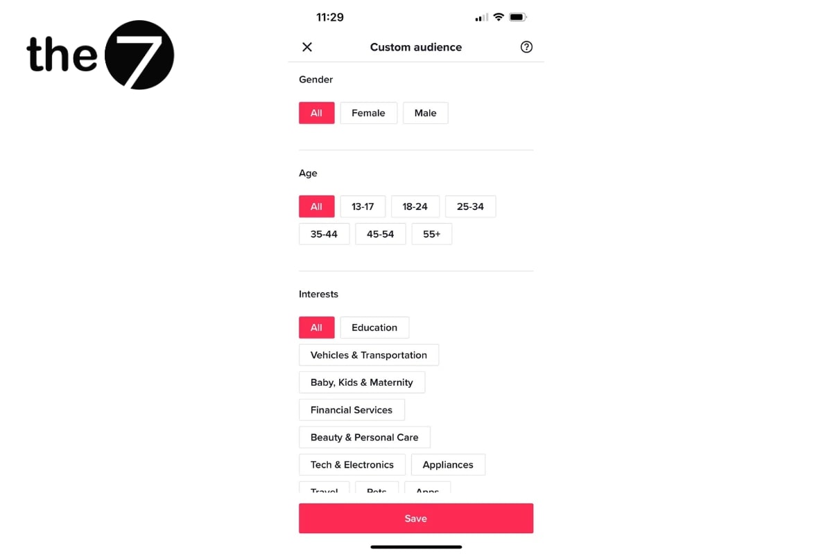 Tiến hành chọn nhóm đối tượng mà bạn muốn nhắm mục tiêu