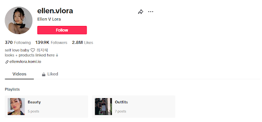 Trang Instargram của Fashion Influencers Ellen.vlora