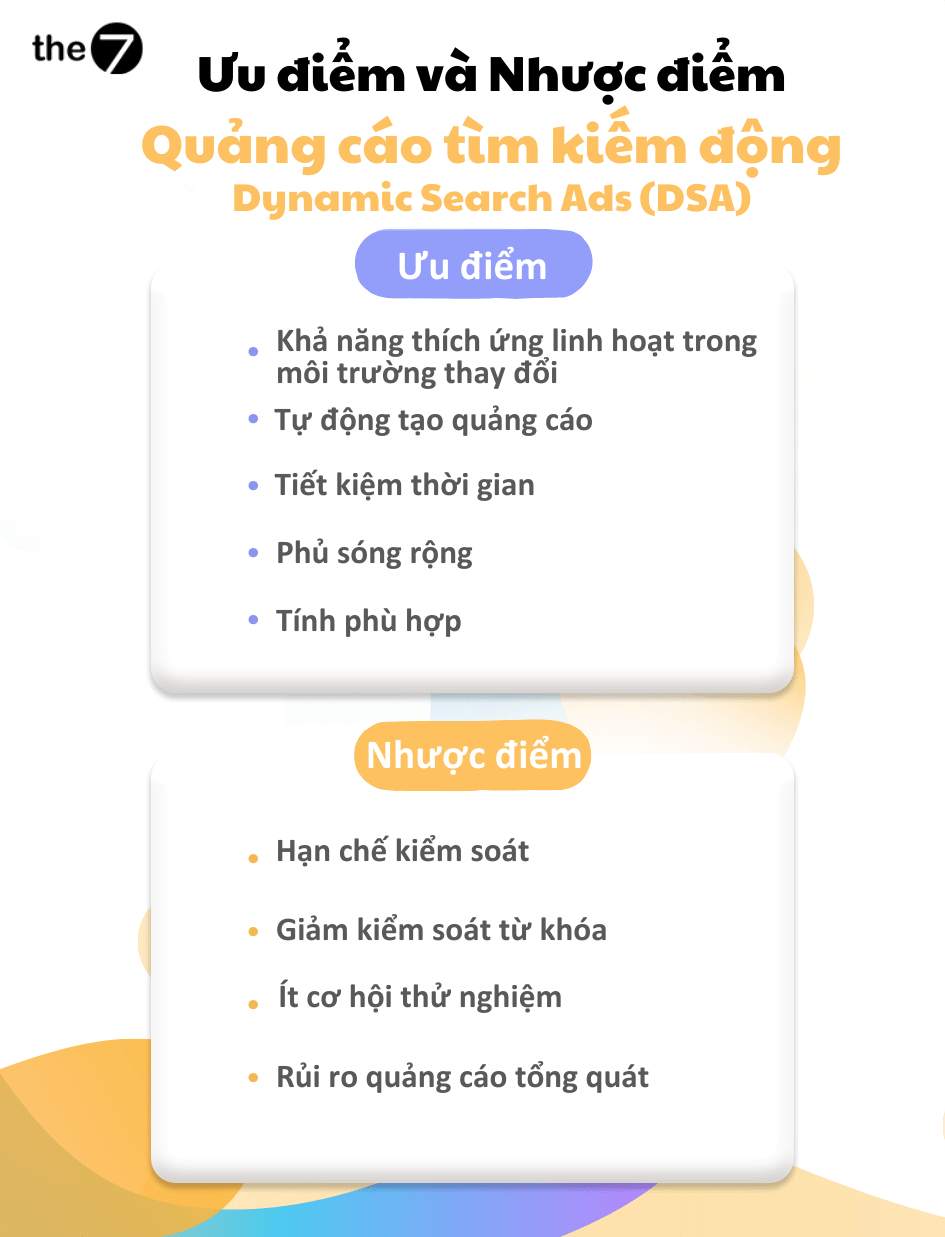 Ưu điểm và nhược điểm của Quảng cáo tìm kiếm động (DSA)