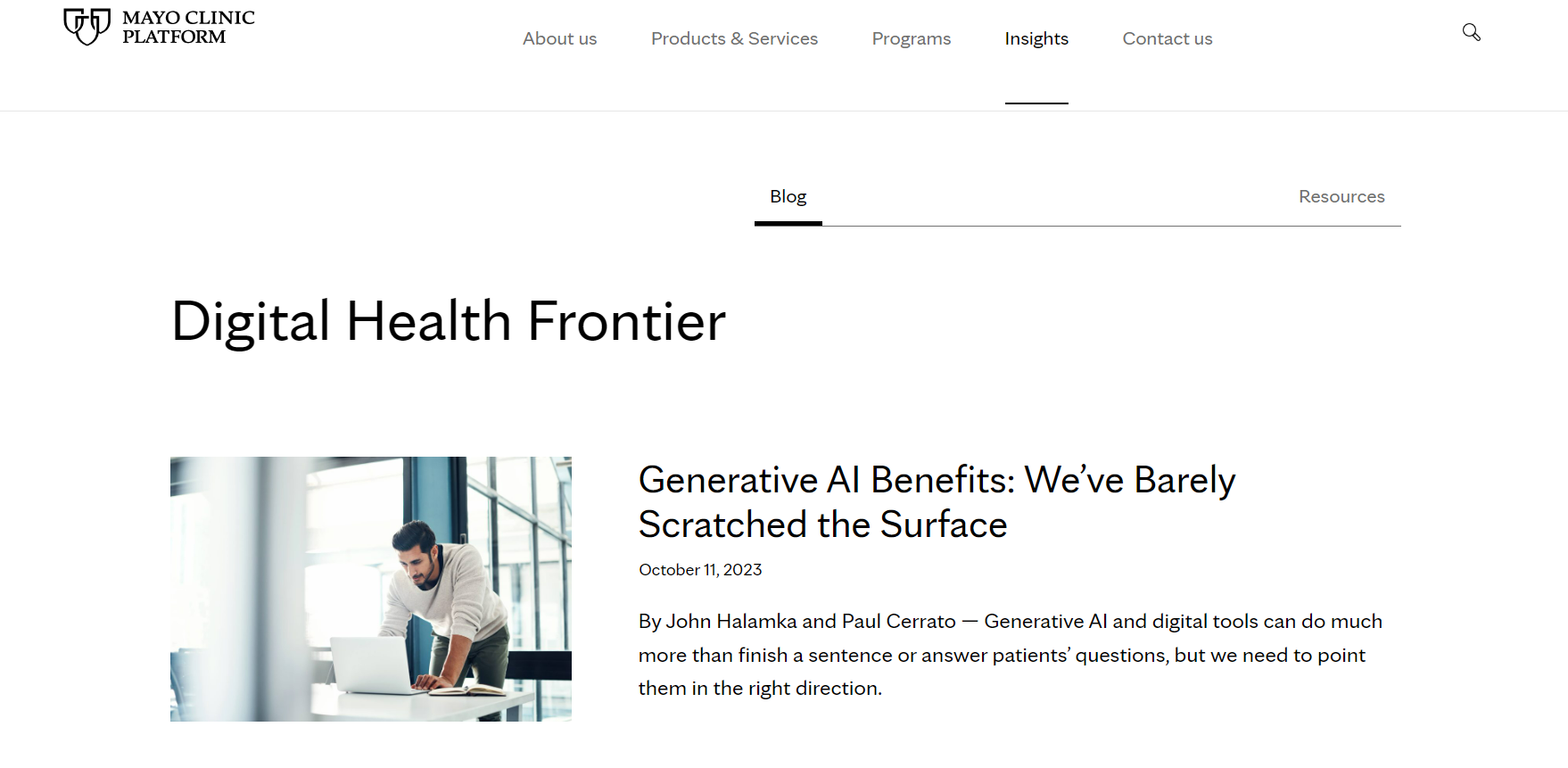 Mayo Clinic có một blog tuyệt vời được thiết kế tốt cho khán giả của họ khi nhắc đến content marketing