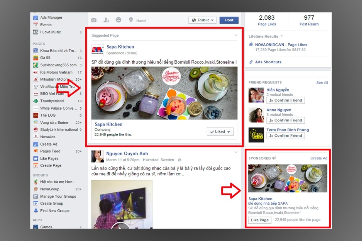 quảng cáo Page Likes trên Facebook