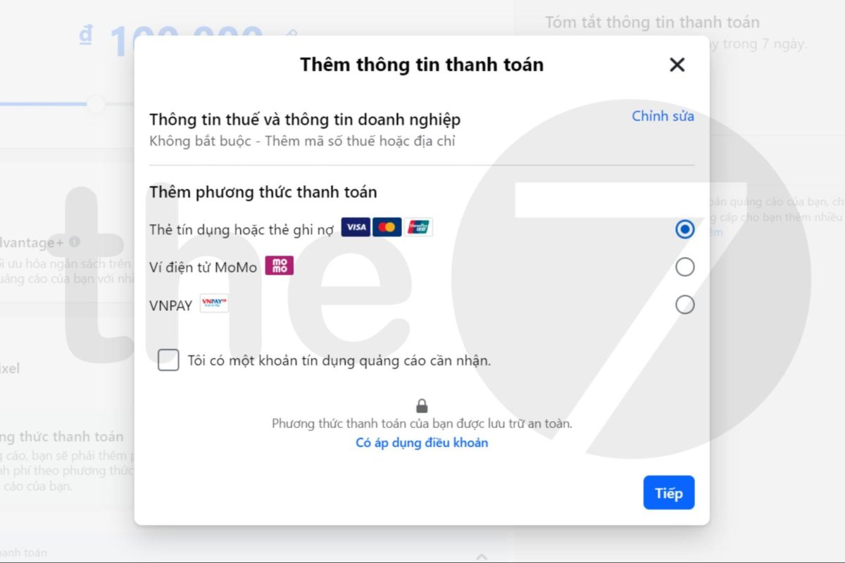 Chọn phương thức thanh toán